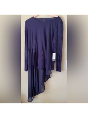 Diane Gilman DG2 Purple Asymmetrical Top M NWT